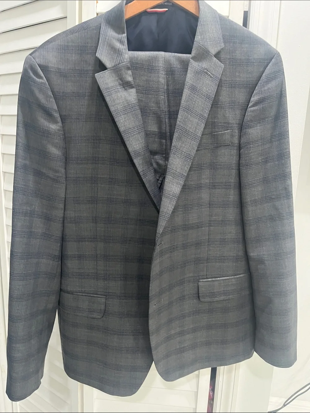 Tommy Hilfiger Charcoal Plaid Suit Jacket & Trousers